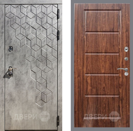 Входная металлическая Дверь Рекс (REX) 23 FL-39 орех тисненый в Рузе