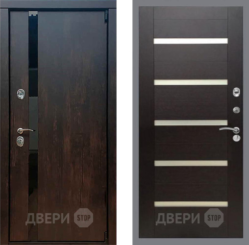 Входная металлическая Дверь Рекс (REX) 26 СБ-14 стекло белое венге поперечный в Рузе