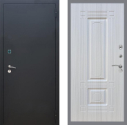 Дверь Рекс (REX) 1A Черный Муар FL-2 Сандал белый